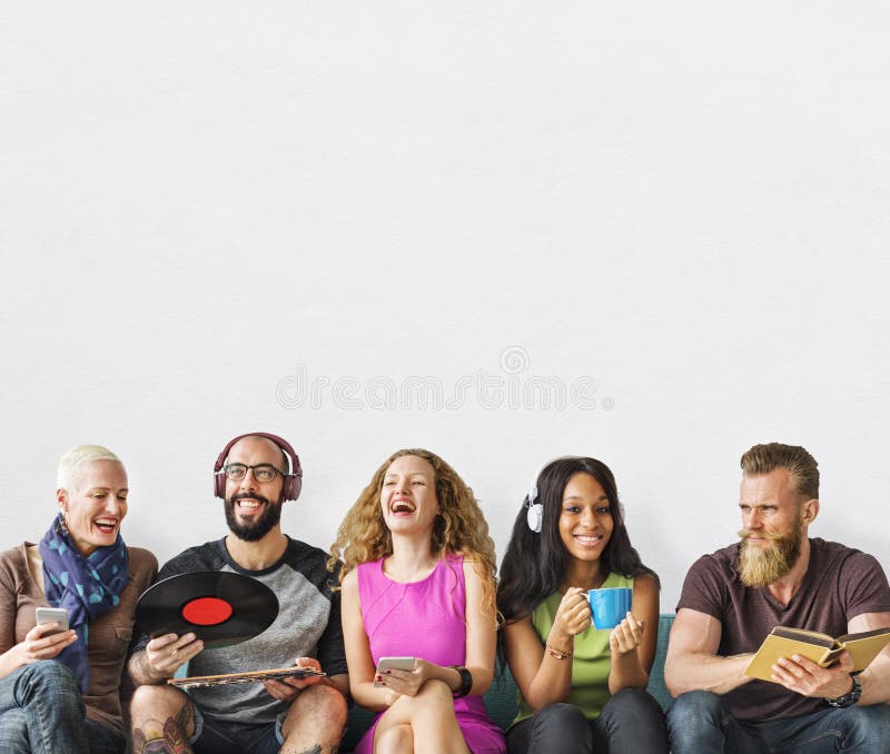 Diverse People Community Togetherness Technology Music Concept royalty free stock photography Diverse People Community Togetherness Technology Music Concept royalty free stock photography