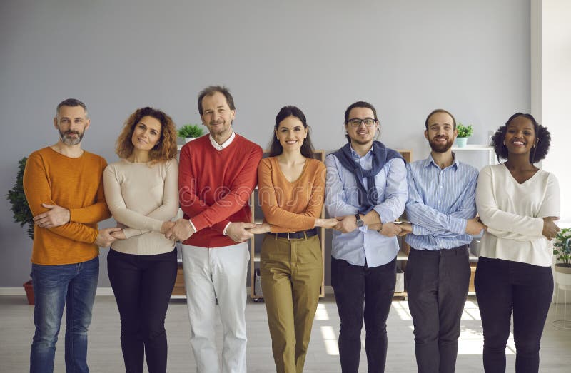Diverse people group different generation and race ethnicity holding hands royalty free stock images