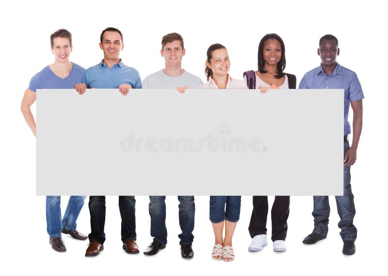 Diverse People Holding Blank Placard