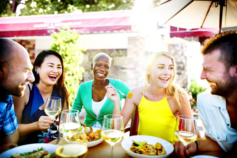 Diverse People Luncheon Outdoors Food Concept