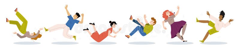 Diverse persoane cad în jos stock illustration