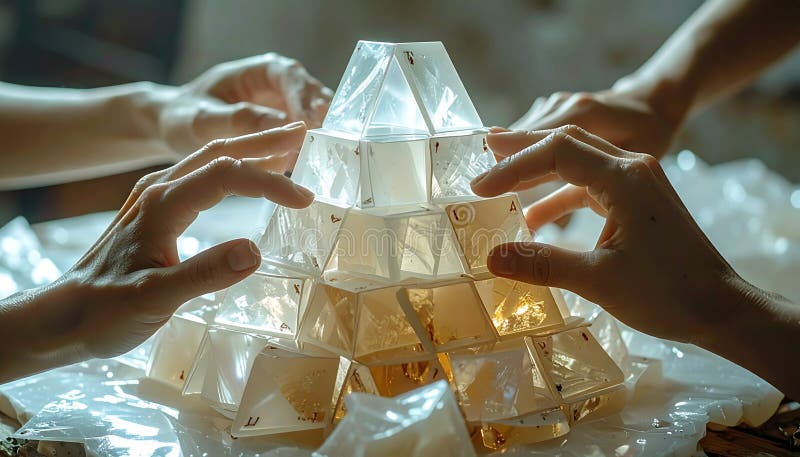 Collaborative Innovation - Building a Bright Idea Together stock illustration