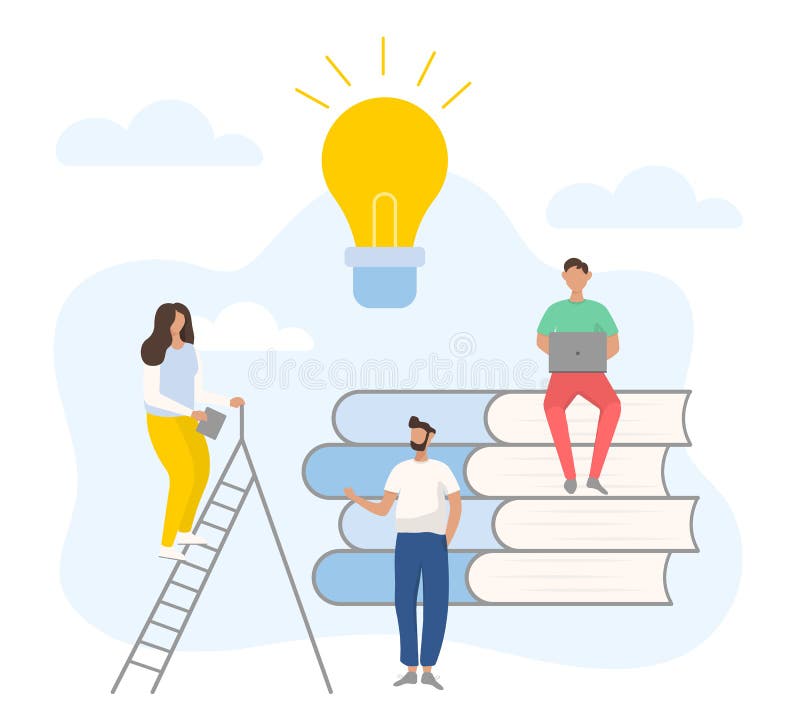Diverse Team of People Working Together with Computers. Stock Vector ...