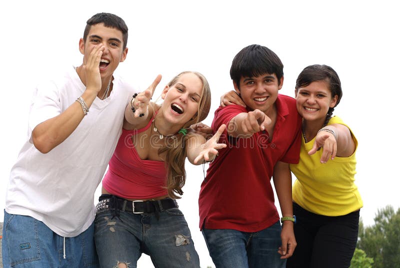 Diverse teens youth teenagers stock photo