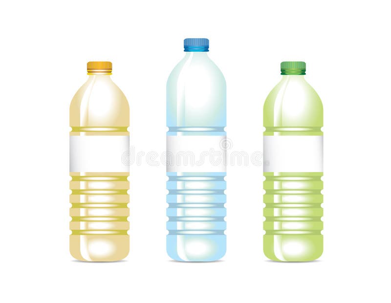 Diverse vector plastic flessen stock illustratie