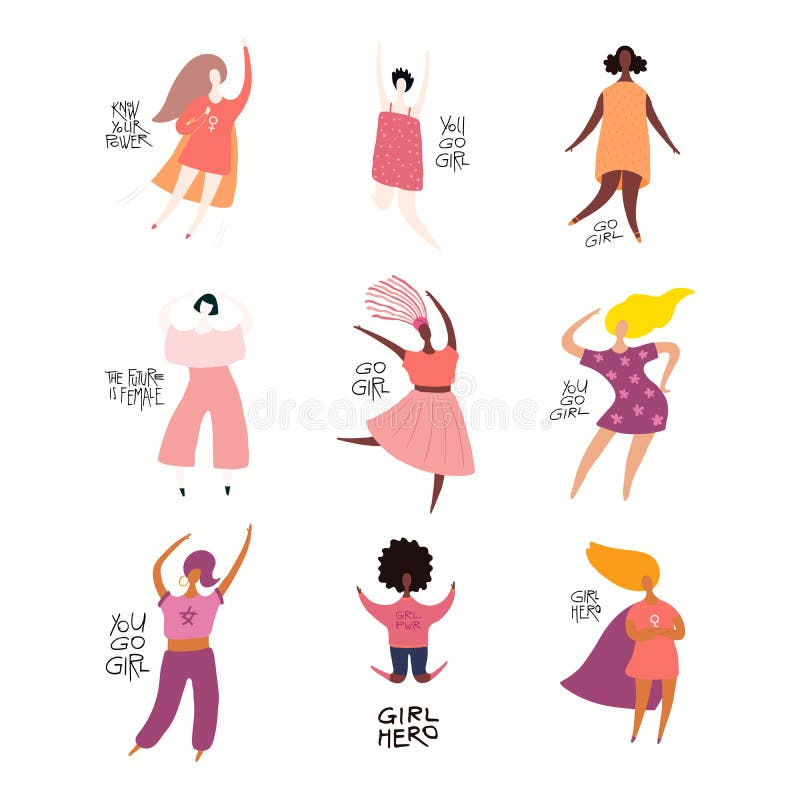 Diverse Women and Feminism Quotes Set Stock Vector - Illustration of graphic, funny: 138009057 Diverse Women and Feminism Quotes Set Stock Vector - Illustration of graphic, funny: 138009057