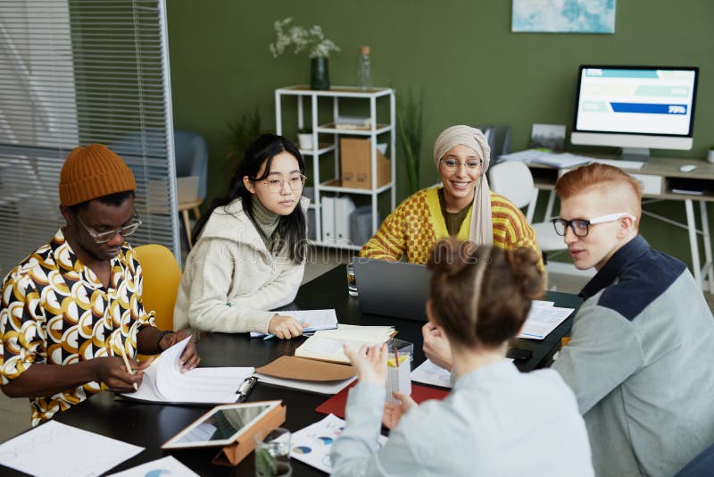 Diverse Young Team in Meeting royalty free stock images