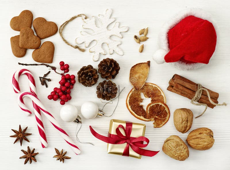 Diverses décorations de Noël photographie stock libre de droits Diverses décorations de Noël photographie stock libre de droits