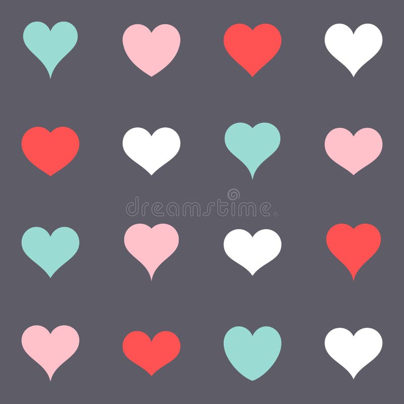 Diverses icônes colorées simples de coeur de vecteur illustration stock Diverses icônes colorées simples de coeur de vecteur illustration stock