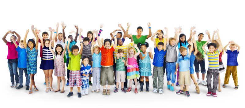 Diversidade Gorup da afiliação étnica do conceito alegre da amizade das crianças