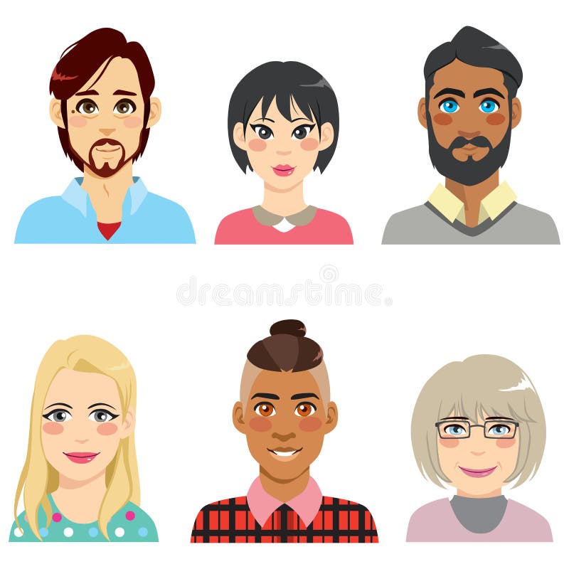 Diversiteitsavatar Mensen vector illustratie Diversiteitsavatar Mensen vector illustratie
