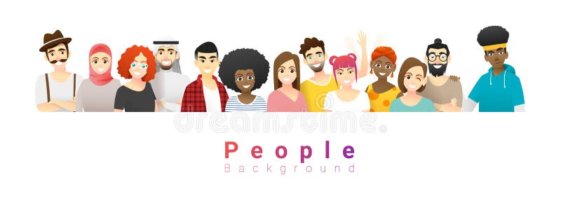 Diversity concept background , group of happy multi ethnic people standing together vector illustration Diversity concept background , group of happy multi ethnic people standing together vector illustration