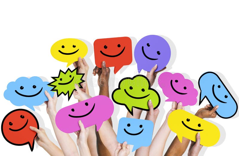 Diversity Hands Holding Smiley Faces Icons Concept vector illustration