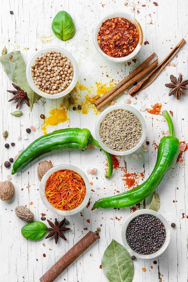 Diversity of Oriental Spices Stock Photo Image of condiment, pepper