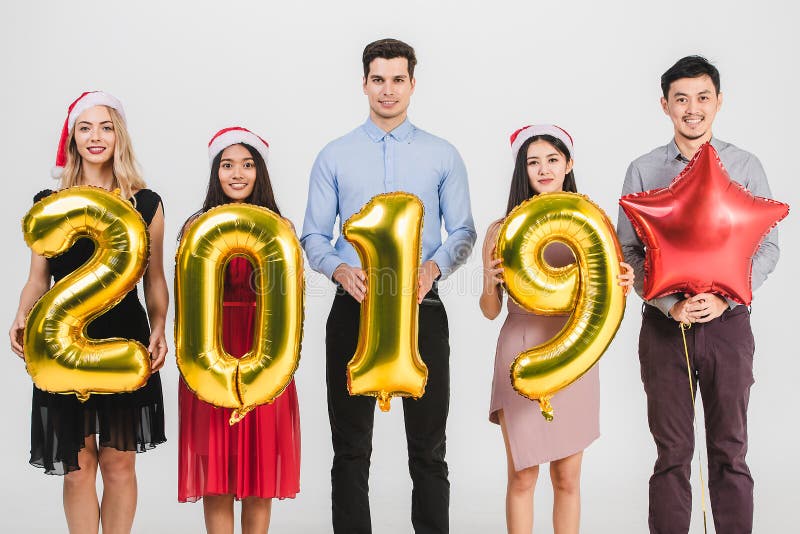 Diversity people celabrate new year 2019 stock photography Diversity people celabrate new year 2019 stock photography