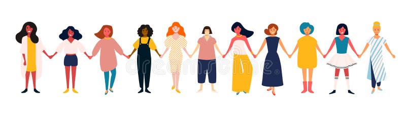 Diverso gruppo femminile Gruppo di donne africano, messicano, indiano, europeo Potere delle ragazze Gruppo di giovani amici sorri illustrazione di stock Diverso gruppo femminile Gruppo di donne africano, messicano, indiano, europeo Potere delle ragazze Gruppo di giovani amici sorri illustrazione di stock