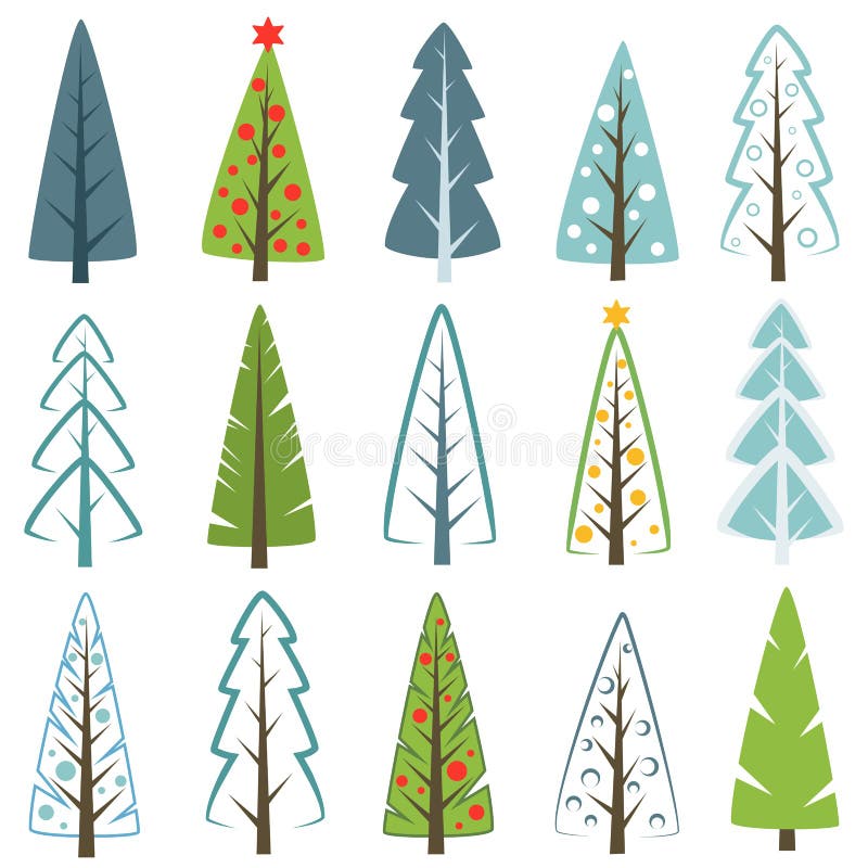 Diverso sistema del árbol de navidad, ejemplo del vector Puede ser utilizado para la tarjeta de felicitación, invitación, bandera libre illustration Diverso sistema del árbol de navidad, ejemplo del vector Puede ser utilizado para la tarjeta de felicitación, invitación, bandera libre illustration