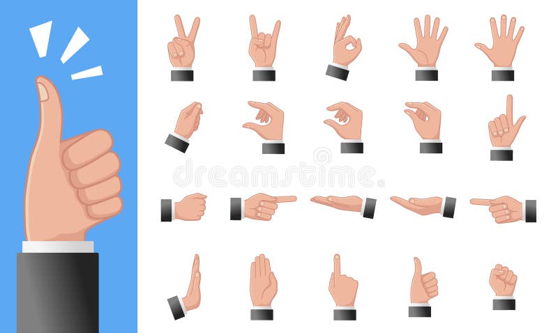 Diversos gestos de las manos humanas aisladas en un fondo blanco Vector el ejemplo plano de manos femeninas en diferente libre illustration Diversos gestos de las manos humanas aisladas en un fondo blanco Vector el ejemplo plano de manos femeninas en diferente libre illustration