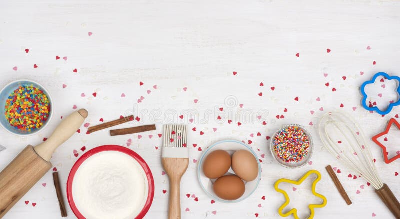 Diversos ingredientes para cozinhar natal a partir de madeira clara foto de stock