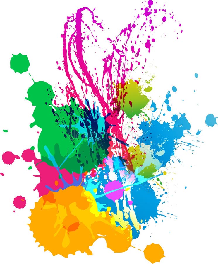 Funny splatters color on white background vector. Funny splatters color on white background vector