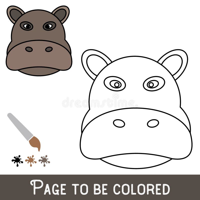 Divertida Cara Hippopotamus Para Ser Coloreado Libro De Colores Para Niños  Preescolares Con Fácil Nivel Educativo De Juegos Vector Ilustración del  Vector - Ilustración de cabritos, lenguaje: 233490404