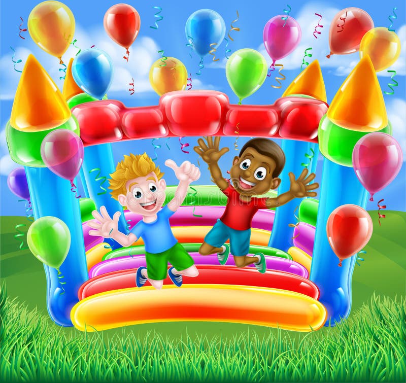 Diversão no Castelo Insuflável ilustração stock