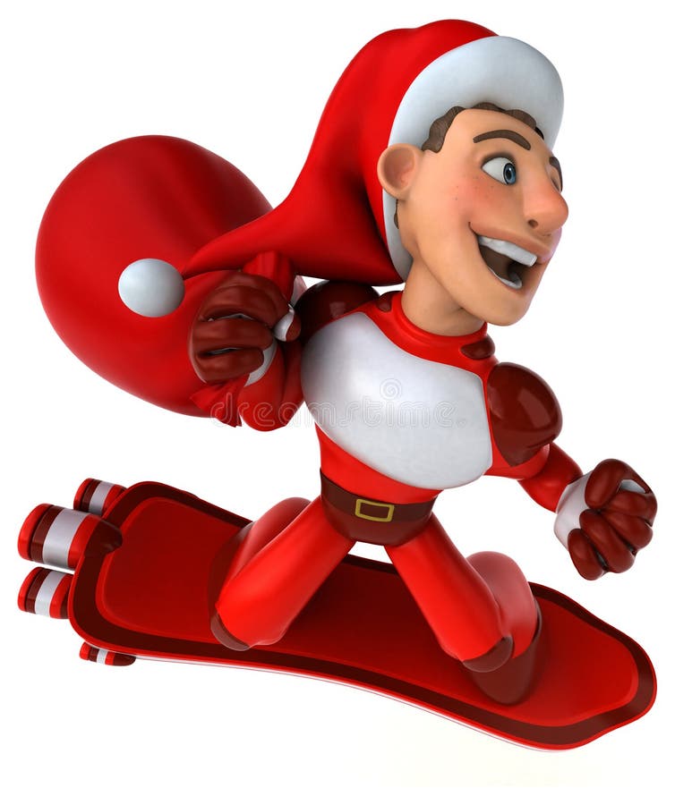 Divertimento Santa Claus super - ilustração 3D ilustração royalty free Divertimento Santa Claus super - ilustração 3D ilustração royalty free