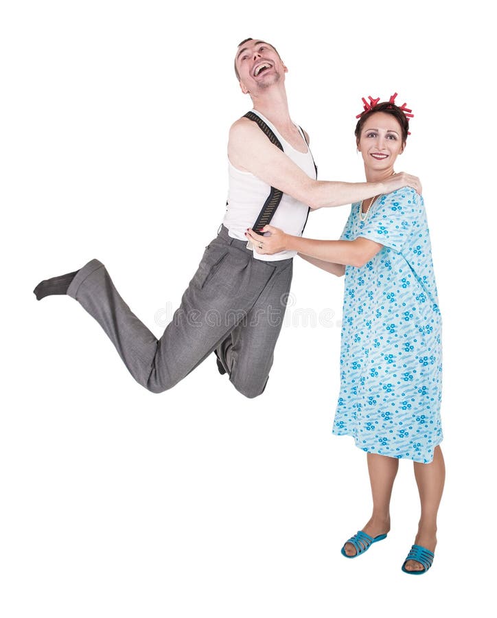 Divertiresi divertente delle coppie della famiglia isolato fotografia stock libera da diritti Divertiresi divertente delle coppie della famiglia isolato fotografia stock libera da diritti