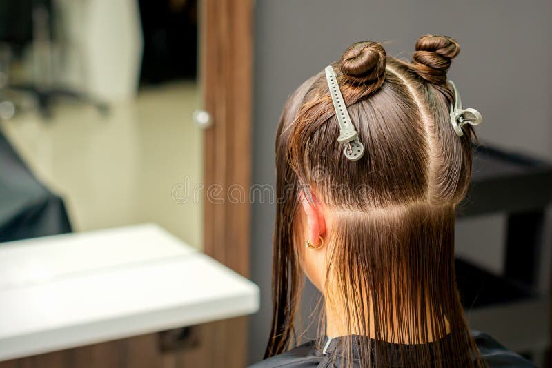 Divided Women Hair in Sections Stock Image - Image of divide, coiffeur:  203465069