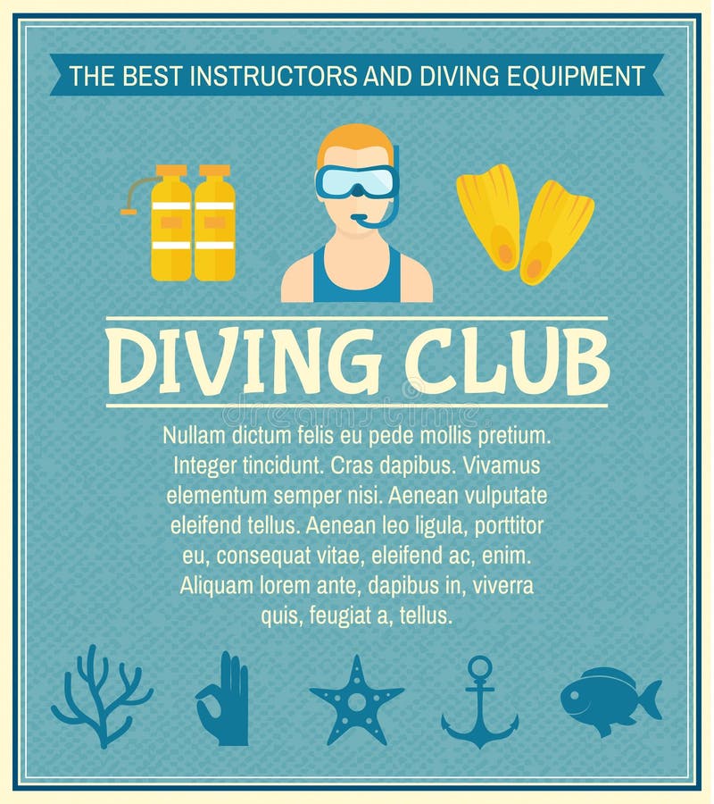 Diving club poster royalty free illustration