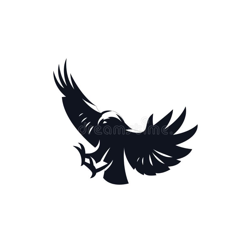 Diving eagle with wings up stock vector. Illustration of patriotic