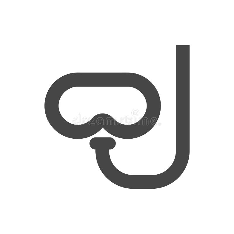 Diving Mask Icon or Logo on Dark Background Stock Vector Illustration