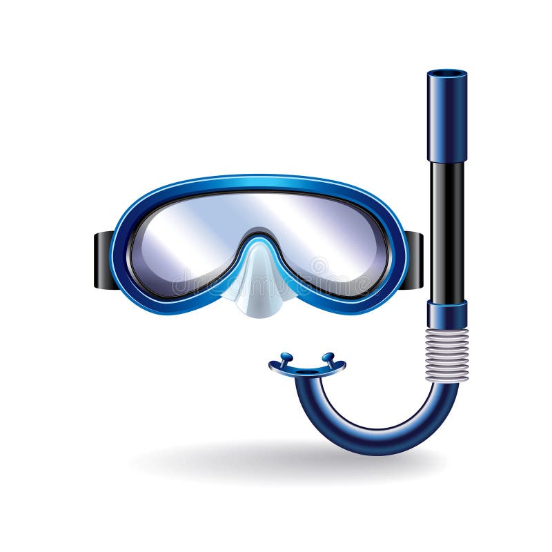 Diving Mask Isolated on White Vector Stock Vector Illustration of