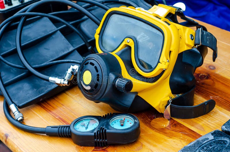 Diving Mask with Diving Regulator Stock Photo Image of prepared