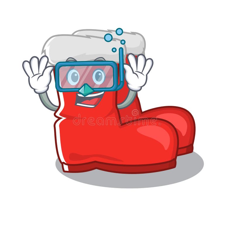 Diving Santa Boots on Cartoon Shoe Rack Stock Vector - Illustration of ...