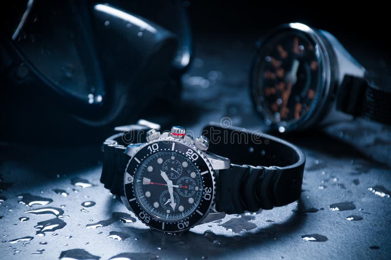 Diving Watch with Old Depth Gauge Stock Image - Image of depth, wristwatch: 102972615