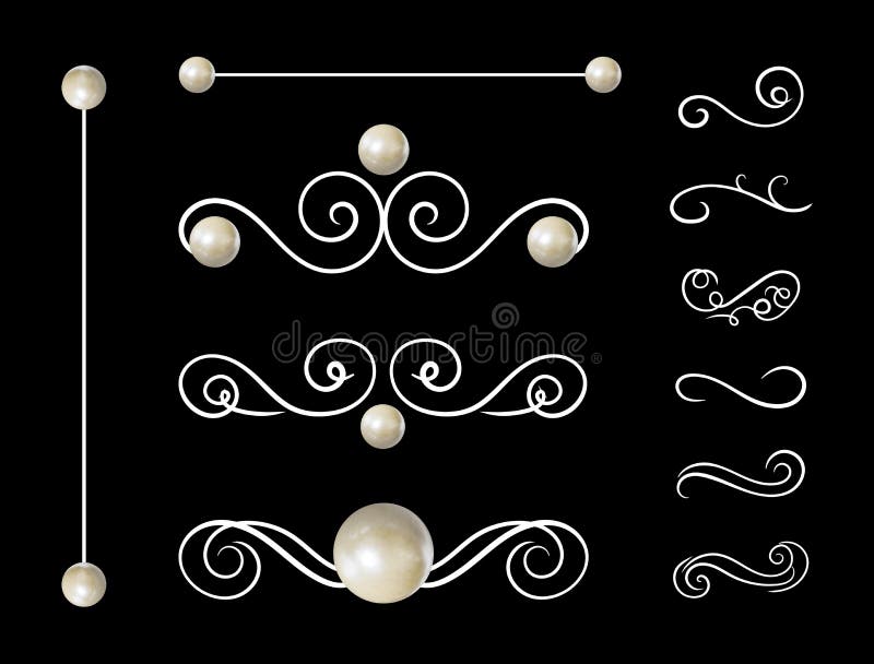 Divisores de la joyería de la perla del vector, decoraciones fijadas, piedras preciosas elegantes libre illustration Divisores de la joyería de la perla del vector, decoraciones fijadas, piedras preciosas elegantes libre illustration