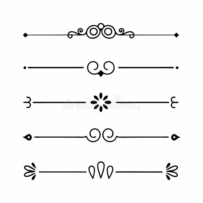 Divisori di linea a manoDisegnata con elementi a cuore e freccia floreali royalty illustrazione gratis
