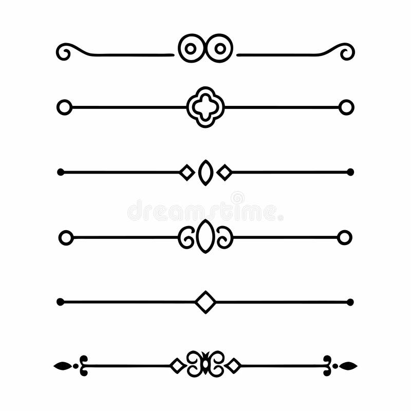 Divisori di linea a manoDisegnata con elementi a cuore e freccia floreali royalty illustrazione gratis