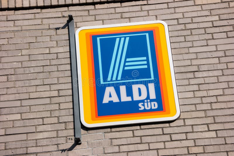 Aldi sinal divisão sul imagem de stock
