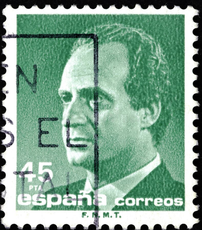 02 11 2020 Divnoe Stavropol Territory Russia postage stamp Spain 1985 King Juan Carlos 1 portrait. 02 11 2020 Divnoe Stavropol Territory Russia postage stamp Spain 1985 King Juan Carlos 1 portrait