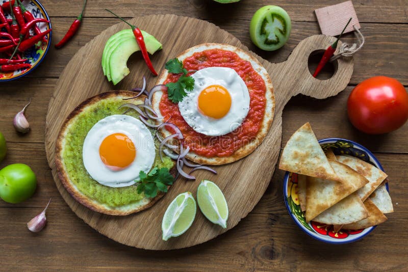 Divorced Eggs, Mexican Breakfast Stock Photo - Image of tortilla