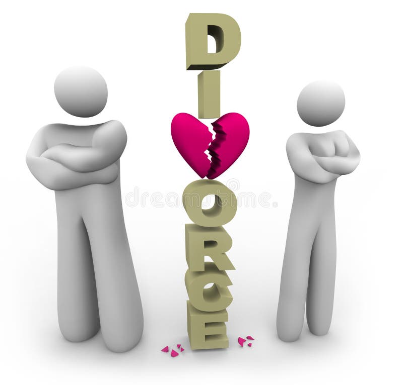 Divorcio de divorcio de la palabra de los pares que hace una pausa libre illustration Divorcio de divorcio de la palabra de los pares que hace una pausa libre illustration