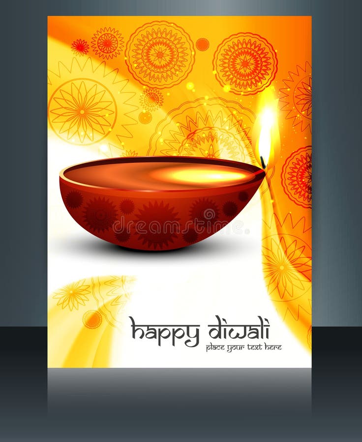 Diwali con las lámparas hermosas en plantilla artística del folleto libre illustration Diwali con las lámparas hermosas en plantilla artística del folleto libre illustration