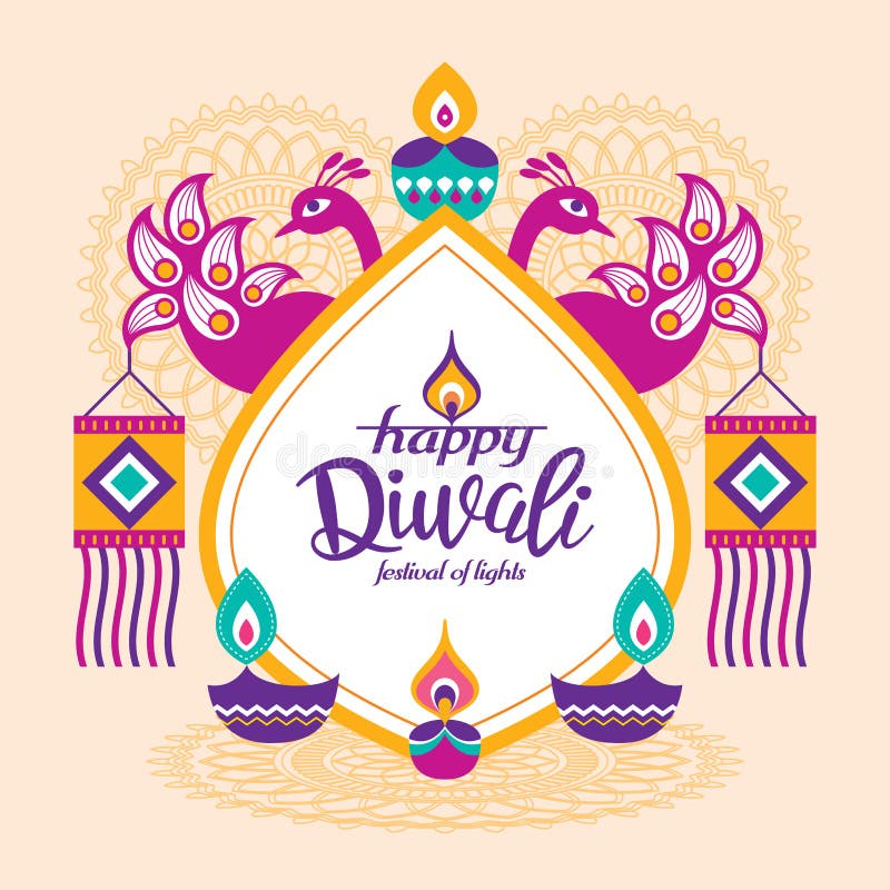 Diwali feliz ilustração do vetor Diwali feliz ilustração do vetor