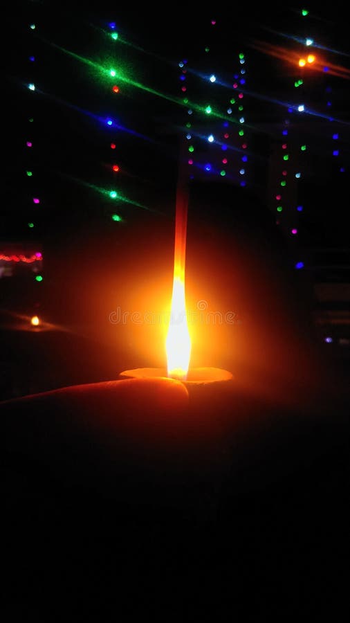 Diwali Lights, and Diya on Hand. Happy Festival. Stock Photo - Image of  decorate, celebration: 137671322