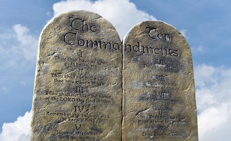 The Ten Commandments were written by God upon two tablets of stone and then given to Moses on Mount Sinai. Most scholars date this event around the 13th or 14th century BC. God gave the Decalogue, or 10 Commandments, to the Israelites shortly after they left Egypt. The Ten Commandments were written by God upon two tablets of stone and then given to Moses on Mount Sinai. Most scholars date this event around the 13th or 14th century BC. God gave the Decalogue, or 10 Commandments, to the Israelites shortly after they left Egypt.