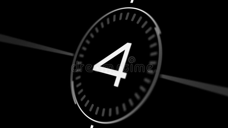 Dix secondes temps de compte blanc effet numérique moderne sur l'élément d'arrière-plan noir pour la superposition d'écran compte illustration stock