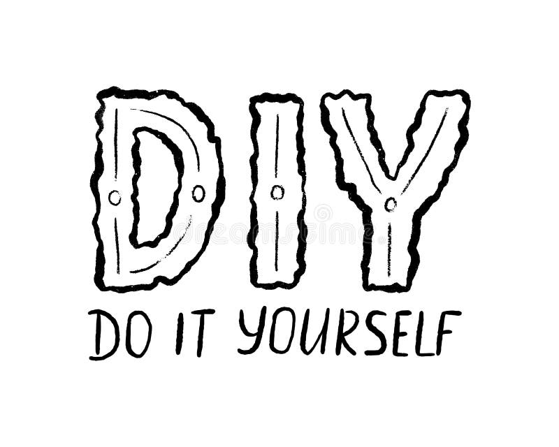 DIY do it yourself. Lettering abbreviation logo. Vector