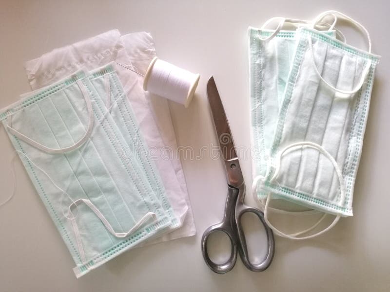 DIY Dust mask stock photo. Image of scissors, handicraft 137591344